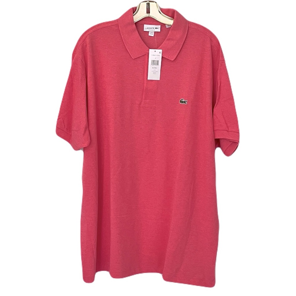 NWT Lacoste Pink Coral ‘Classic Fit’ Pique Polo Shirt, Size 3XL